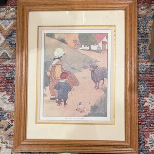 Vintage Style Framed Art Print with Brown Frame